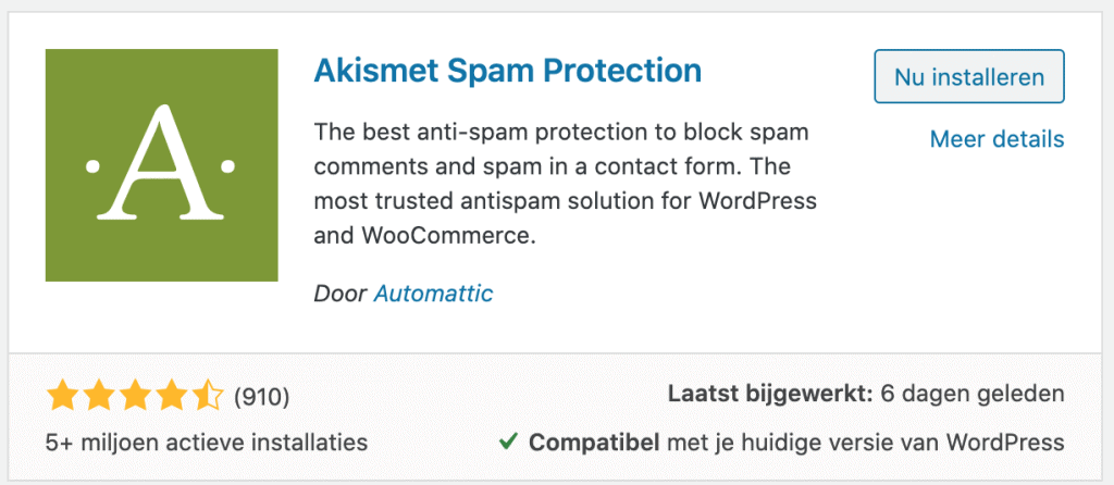 Spamreacties stoppen in WordPress 130